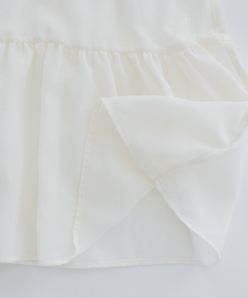 BONLECILL（ボンルシール）の「ふんわりガーゼ ティアードブラウス（シャツ/ブラウス・レディース・チャコールグレー/ベージュ/ブラウン/サックスブルー/グリーン/アイボリー・FREE）」の8枚目の写真