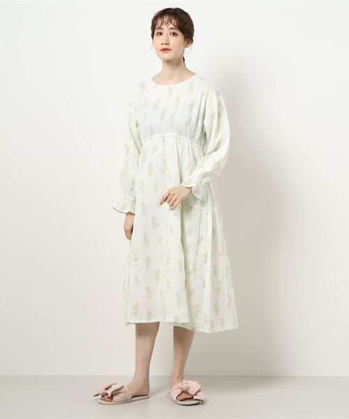 花柄ガーゼウエストゴムワンピース ルームワンピース Et Grenier By Samansa Mos2 エグルニエバイサマンサモスモス のファッション通販 Zozotown