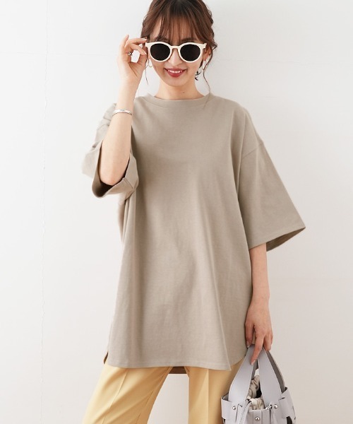 Futier land(フューティアランド)の「ラウンドカットBIGTシャツ(Tシャツ/カットソー・レディース・ホワイト/チャコールグレー/パープル/ブラウン/ミント/グレイッシュベージュ・MEDIUM)」の22枚目の写真
