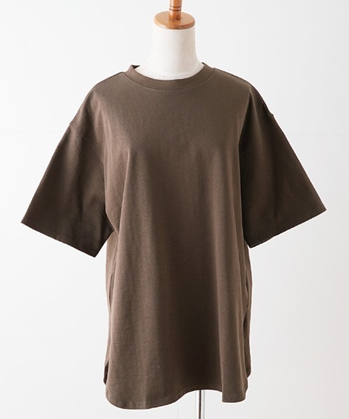 Futier land(フューティアランド)の「ラウンドカットBIGTシャツ(Tシャツ/カットソー・レディース・ホワイト/チャコールグレー/パープル/ブラウン/ミント/グレイッシュベージュ・MEDIUM)」の13枚目の写真