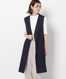 THE SHOP TK  | 麻調ツイルロングジレ(ベスト)
