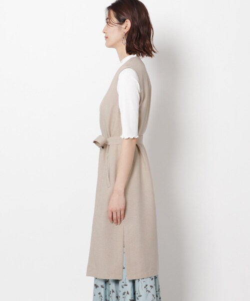 THE SHOP TK （ザ ショップ ティーケー ）の「◆麻調ツイルロングジレ（ベスト・レディース・ベージュ/ネイビー・12/13）」の9枚目の写真