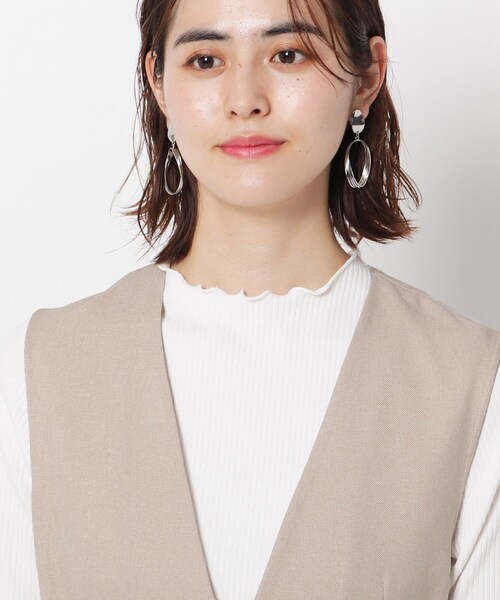 THE SHOP TK （ザ ショップ ティーケー ）の「◆麻調ツイルロングジレ（ベスト・レディース・ベージュ/ネイビー・12/13）」の10枚目の写真