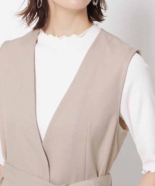 THE SHOP TK （ザ ショップ ティーケー ）の「◆麻調ツイルロングジレ（ベスト・レディース・ベージュ/ネイビー・12/13）」の11枚目の写真