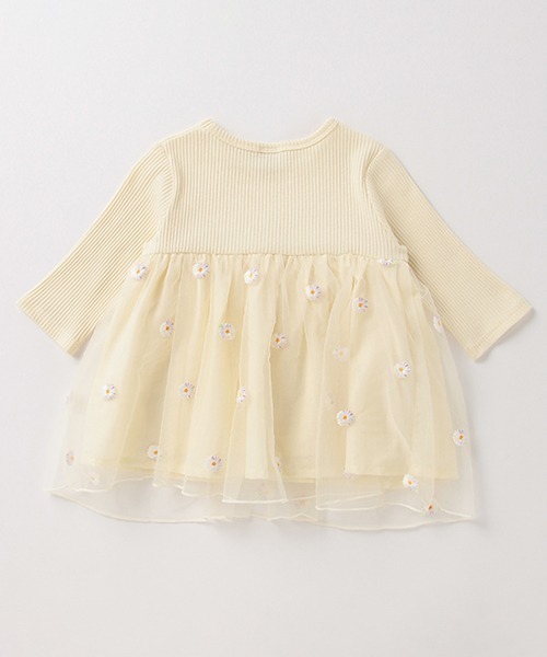 petit main（プティマイン）の「マーガレットチュールドッキングTシャツ（Tシャツ/カットソー・キッズ・クリーム/ライトピンク/ライトグレー・110cm/120cm/100cm/90cm/130cm/80ｃｍ）」の12枚目の写真