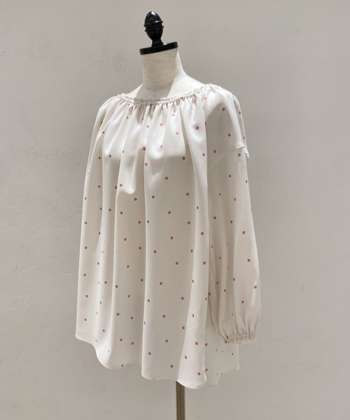 BEARDSLEY(ビアズリー)の「ドットギャザーブラウス(シャツ/ブラウス・レディース・ブラック/ピンク・FREE)」の11枚目の写真