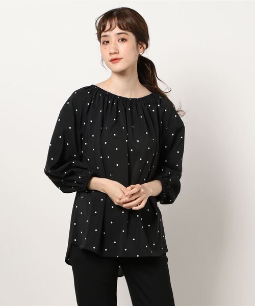 BEARDSLEY(ビアズリー)の「ドットギャザーブラウス(シャツ/ブラウス・レディース・ブラック/ピンク・FREE)」の15枚目の写真