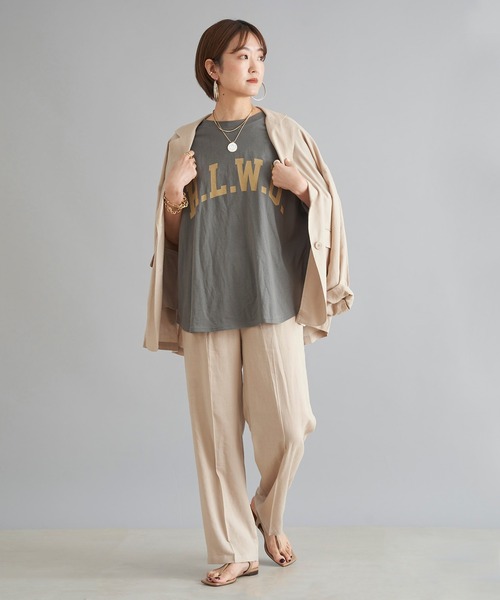 DouDou(ドゥドゥ)の「【WEB限定】ジャケット+パンツ セットアップ(セットアップ・レディース・ベージュ/グリーン/ネイビー・FREE)」の2枚目の写真