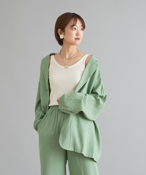 DouDou(ドゥドゥ)の「【WEB限定】ジャケット+パンツ セットアップ(セットアップ・レディース・ベージュ/グリーン/ネイビー・FREE)」の19枚目の写真