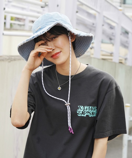 X-girl（エックスガール）の「RESORT HAT（ハット・レディース・ブラック/ブラウン/ブルー・ONE SIZE）」の3枚目の写真