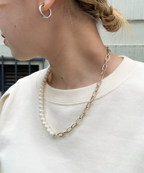 CIAOPANIC（チャオパニック）の「パール×チェーンネックレス（ネックレス・レディース・オフホワイト・FREE）」の9枚目の写真