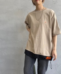 [UNIVERSAL OVERALL/ユニバーサルオーバーオール] 別注  バイカラー ビッグシルエットTシャツ