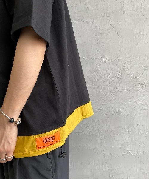 UNIVERSAL OVERALL（ユニバーサルオーバーオール）の「[UNIVERSAL OVERALL/ユニバーサルオーバーオール] 別注  バイカラー ビッグシルエットTシャツ（Tシャツ/カットソー・レディース・グレー/ホワイト/ブラック/ベージュ・L/S/M）」の7枚目の写真