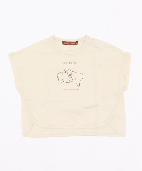 studio mini(スタディオ ミニ)の「天竺3柄込みワイドTシャツ(Tシャツ/カットソー・キッズ・グレー/グリーン/ベージュ・80/90/95/100/110/120/130)」の2枚目の写真