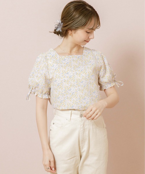 flower(フラワー)の「コンフィブルームブラウス(シャツ/ブラウス・レディース・カーキ/ブルー・FREE)」の14枚目の写真