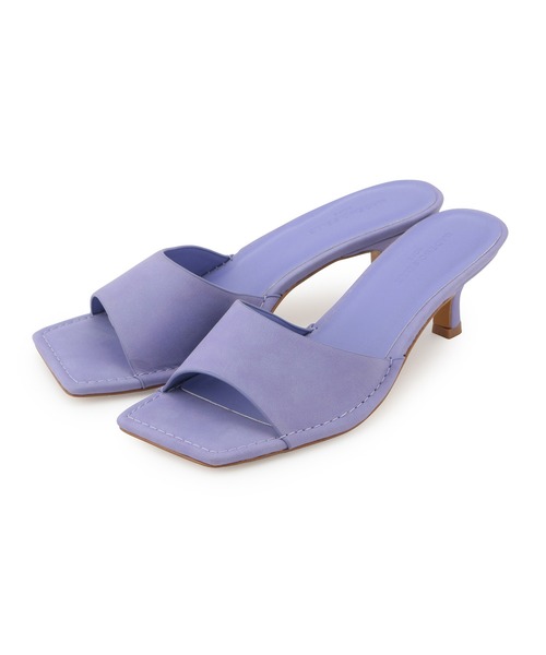 MADEMOISELLE ROPE'（マドモアゼル ロペ）の「アウトステッチフェイクスウェードミュールサンダル（サンダル・レディース・パープル/ダークブラウン・37.5/35.5/36.5）」の12枚目の写真