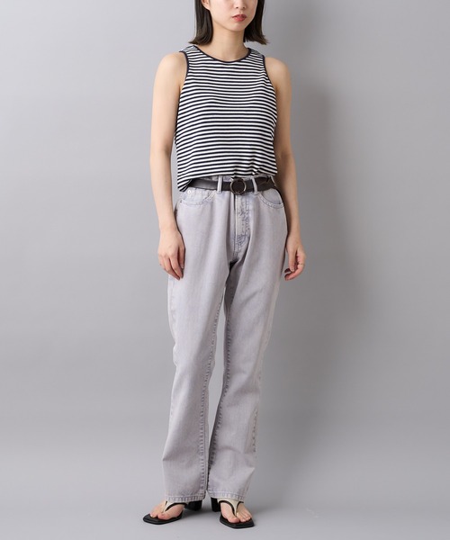 CIAOPANIC（チャオパニック）の「ボーダーアメスリタンクトップ（タンクトップ・レディース・ネイビー/グリーン・FREE）」の6枚目の写真