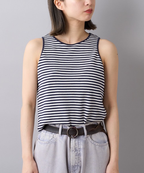 CIAOPANIC（チャオパニック）の「ボーダーアメスリタンクトップ（タンクトップ・レディース・ネイビー/グリーン・FREE）」の7枚目の写真