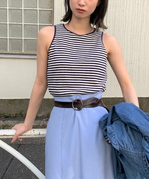 CIAOPANIC（チャオパニック）の「ボーダーアメスリタンクトップ（タンクトップ・レディース・ネイビー/グリーン・FREE）」の12枚目の写真