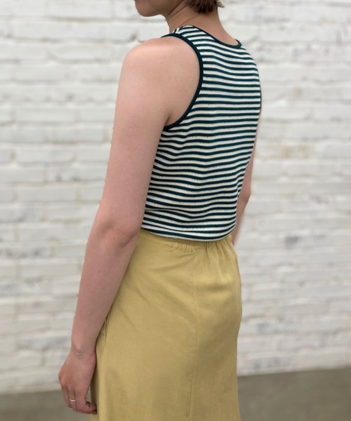 CIAOPANIC（チャオパニック）の「ボーダーアメスリタンクトップ（タンクトップ・レディース・ネイビー/グリーン・FREE）」の16枚目の写真