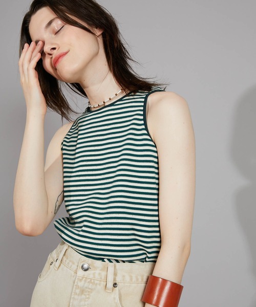 CIAOPANIC（チャオパニック）の「ボーダーアメスリタンクトップ（タンクトップ・レディース・ネイビー/グリーン・FREE）」の22枚目の写真