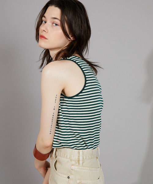 CIAOPANIC（チャオパニック）の「ボーダーアメスリタンクトップ（タンクトップ・レディース・ネイビー/グリーン・FREE）」の21枚目の写真