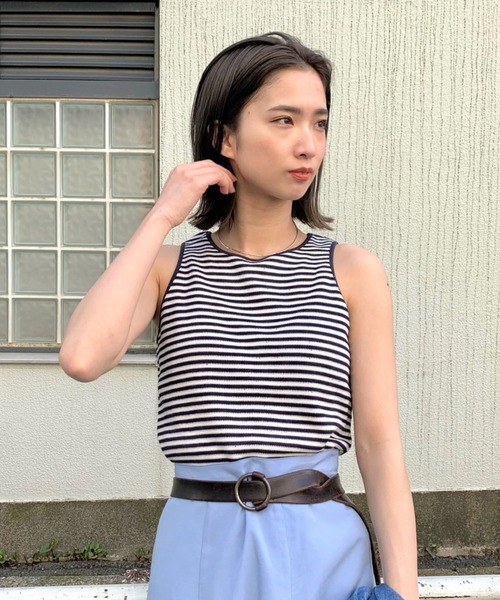 CIAOPANIC（チャオパニック）の「ボーダーアメスリタンクトップ（タンクトップ・レディース・ネイビー/グリーン・FREE）」の20枚目の写真