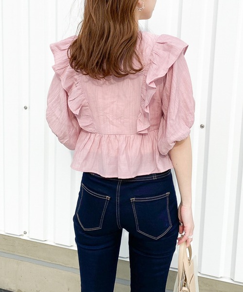 Heather(ヘザー)の「3WAYカシュクール半袖ブラウス 955907(シャツ/ブラウス・レディース・ホワイト/ブラック/ピンク/ブルー・FREE)」の5枚目の写真
