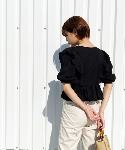 Heather(ヘザー)の「3WAYカシュクール半袖ブラウス 955907(シャツ/ブラウス・レディース・ホワイト/ブラック/ピンク/ブルー・FREE)」の14枚目の写真