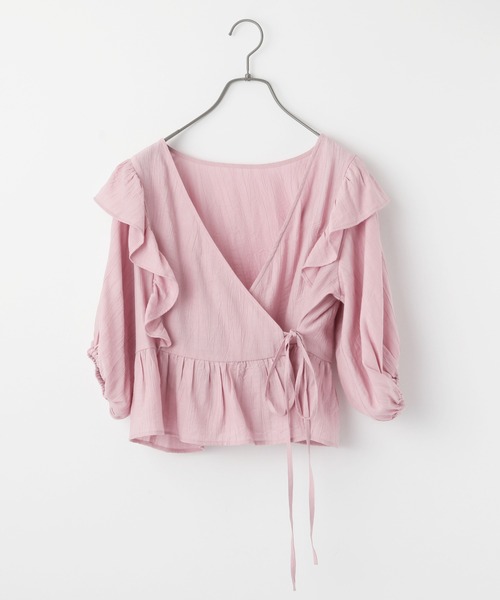 Heather(ヘザー)の「3WAYカシュクール半袖ブラウス 955907(シャツ/ブラウス・レディース・ホワイト/ブラック/ピンク/ブルー・FREE)」の8枚目の写真