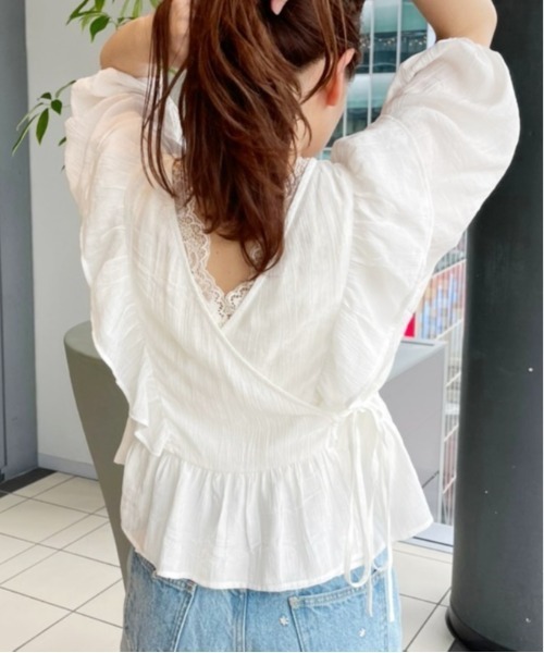 Heather(ヘザー)の「3WAYカシュクール半袖ブラウス 955907(シャツ/ブラウス・レディース・ホワイト/ブラック/ピンク/ブルー・FREE)」の21枚目の写真