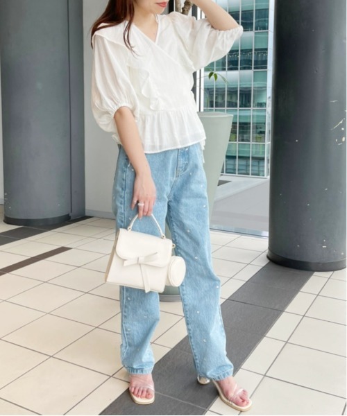 Heather(ヘザー)の「3WAYカシュクール半袖ブラウス 955907(シャツ/ブラウス・レディース・ホワイト/ブラック/ピンク/ブルー・FREE)」の20枚目の写真