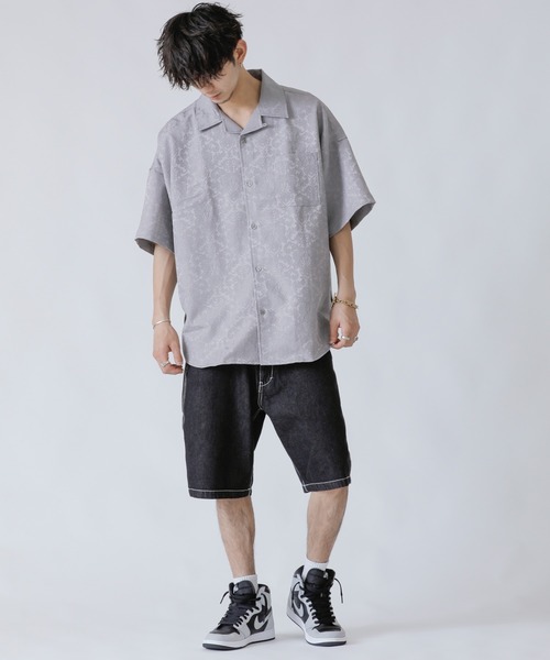 SONGAADON 24FW カートゥーンワッペン ペイントデニムショートパンツ デニムショートパンツ ウィメンズ(M ブラック): ボトムス｜Right