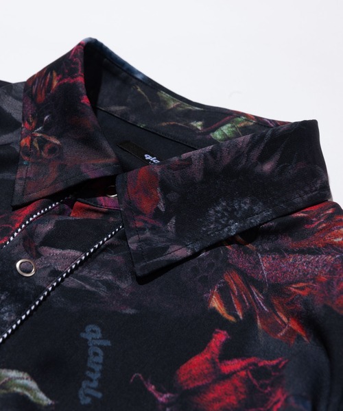glamb（グラム）の「Flower feather long SH / フラワーフェザーロングシャツ（シャツ/ブラウス・メンズ・ブラック・L/M/S）」の3枚目の写真
