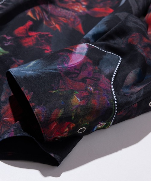 glamb（グラム）の「Flower feather long SH / フラワーフェザーロングシャツ（シャツ/ブラウス・メンズ・ブラック・L/M/S）」の5枚目の写真