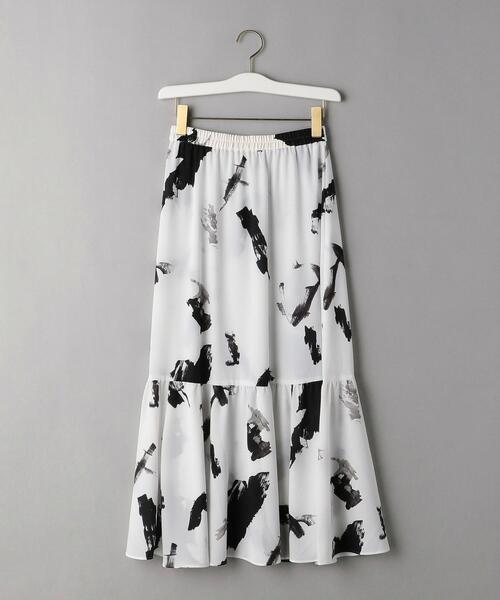 BEAUTY&YOUTH UNITED ARROWS（ビューティーアンドユースユナイテッドアローズ）の「BY プリントティアードスカート -ウォッシャブル-（スカート・レディース・ブラック/ダークグレー・FREE）」の9枚目の写真