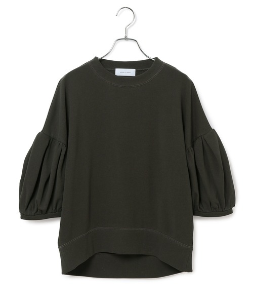 ADAM ET ROPE'(アダムエロペ)の「パワーショルダートレーナー(Tシャツ/カットソー・レディース・カーキ/スミクロ/キナリ・FREE)」の17枚目の写真