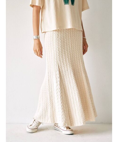 Ungrid（アングリッド）の「ニットフレアマキシスカート ( マーメイドスカート )（スカート・レディース・チャコールグレー/アイボリー・FREE）」の15枚目の写真