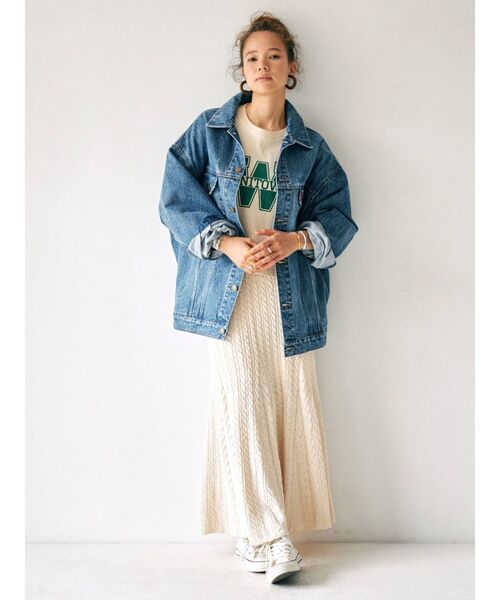 Ungrid（アングリッド）の「ニットフレアマキシスカート ( マーメイドスカート )（スカート・レディース・チャコールグレー/アイボリー・FREE）」の14枚目の写真