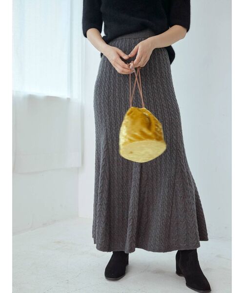 Ungrid（アングリッド）の「ニットフレアマキシスカート ( マーメイドスカート )（スカート・レディース・チャコールグレー/アイボリー・FREE）」の8枚目の写真