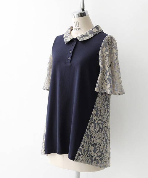 somari imagination（ソマリ イマジネーション）の「『レースデザインポロシャツ』（ポロシャツ・レディース・ネイビー・1/2）」の11枚目の写真