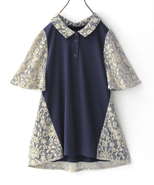 somari imagination（ソマリ イマジネーション）の「『レースデザインポロシャツ』（ポロシャツ・レディース・ネイビー・1/2）」の18枚目の写真