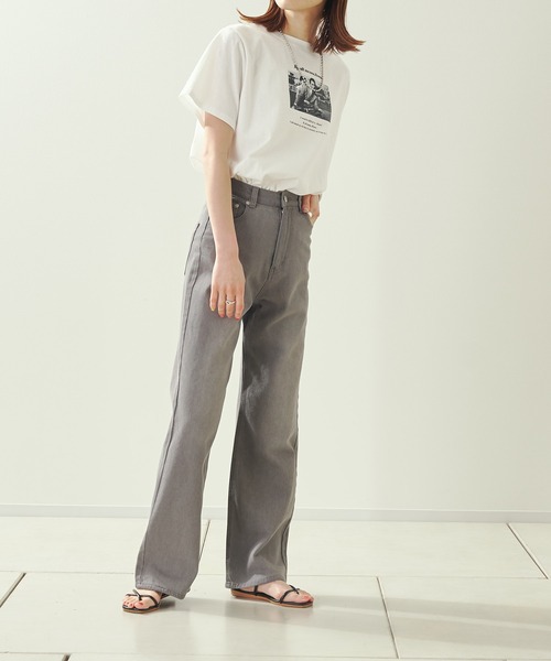 prose verse(プロズヴェール)の「ローマの休日シネマTシャツ(Tシャツ/カットソー・レディース・チャコールグレー/オフホワイト・フリ-)」の7枚目の写真