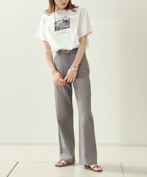 prose verse(プロズヴェール)の「ローマの休日シネマTシャツ(Tシャツ/カットソー・レディース・チャコールグレー/オフホワイト・フリ-)」の8枚目の写真