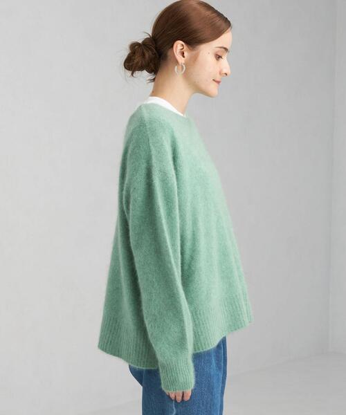 green label relaxing（グリーンレーベルリラクシング）の「ヘアリー クルーネック プルオーバー ニット（ニット/セーター・レディース・ピンク/ブラウン/ライム/ライトグレー・FREE）」の12枚目の写真