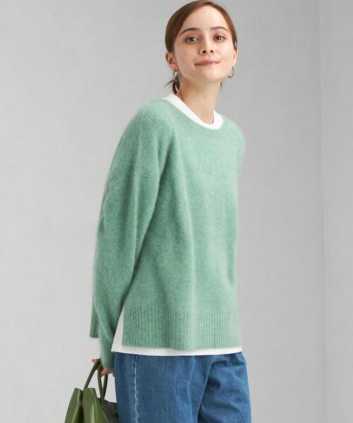 green label relaxing（グリーンレーベルリラクシング）の「ヘアリー クルーネック プルオーバー ニット（ニット/セーター・レディース・ピンク/ブラウン/ライム/ライトグレー・FREE）」の5枚目の写真