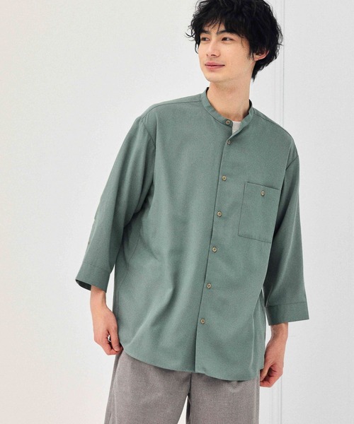 GLOBAL WORK（グローバルワーク）の「カイテキシャツ7分袖/957017（シャツ/ブラウス・メンズ・ブラック/ベージュ/グリーン・SMALL/MEDIUM/LARGE/X-LARGE）」の3枚目の写真