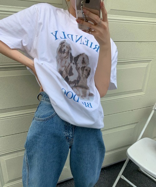 MANGROVE（マングローブ）の「BIGDOG　tee（Tシャツ/カットソー・レディース・ホワイト/ブラック・FREE）」の11枚目の写真