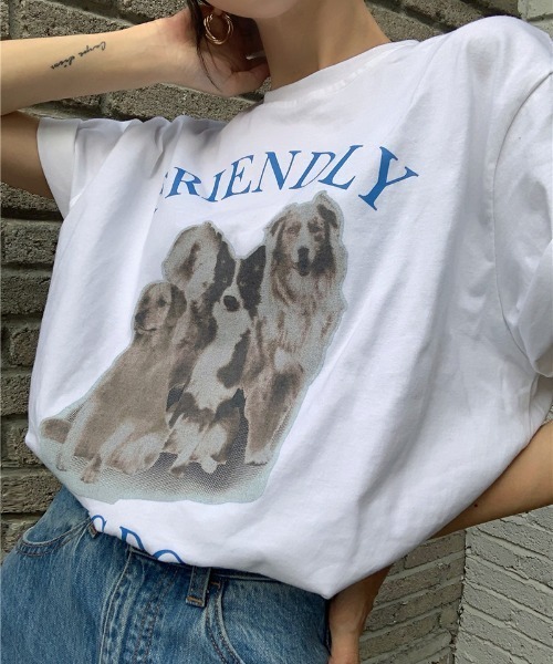 MANGROVE（マングローブ）の「BIGDOG　tee（Tシャツ/カットソー・レディース・ホワイト/ブラック・FREE）」の9枚目の写真