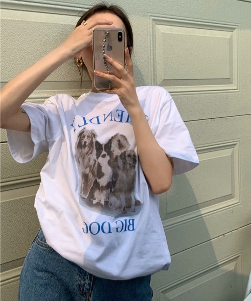 MANGROVE（マングローブ）の「BIGDOG　tee（Tシャツ/カットソー・レディース・ホワイト/ブラック・FREE）」の3枚目の写真